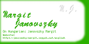 margit janovszky business card